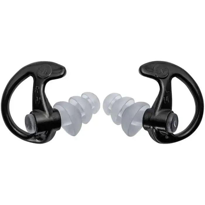 TRIPLE FLANGED, FULL BLOCK EARPLUGS, MEDIUM, 25 PAIR, BLACK