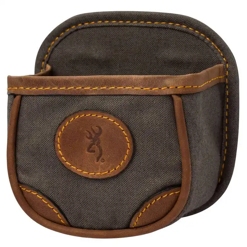 Browning 121388694 Lona Shell Carrier Flint Canvas Body w/Brown Leather Accents Holds 1 Box