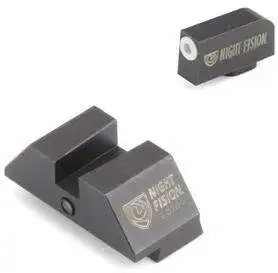 Night Fision GLK001015WGZ Night Sight Set Accur8 Front/Square Rear fits Glock 17, 17L, 19, 22-28, 31-35, 37-39 Accur8 Front/Square Rear Green w/White Outline Black Black