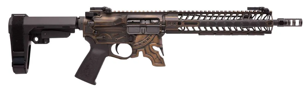 Spikes STP5610M1R Rare Breed Spartan 5.56x45mm NATO 11.50" 30+1 Bronze Cerakote Black Maxim Defense Pistol Brace Stock