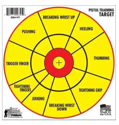 Pro-Shot PTT6PK SplatterShot Pistol Training Bullseye Hanging Paper Target 12" 6 Per Pack