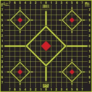 Pro-Shot 1775SI5PK SplatterShot Sight-In Self-Adhesive Paper 17.75" 5-Diamond Black Target Paper w/Green & Red Accents 5 Per Pack