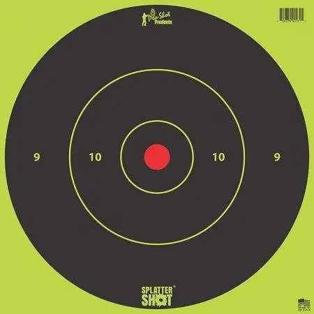 Pro-Shot 12BGREEN5PK SplatterShot Self-Adhesive Paper 12" Bullseye Green Target Paper w/Black Target 5 Per Pack