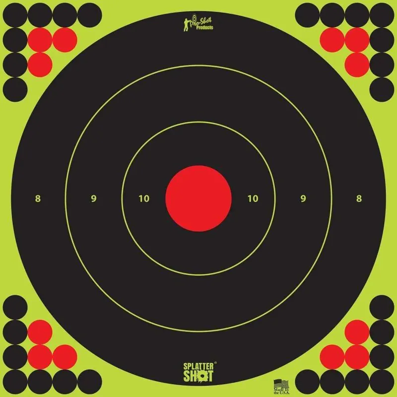 Pro-Shot LONGRANGE172 SplatterShot Long Range Self-Adhesive Paper 17.75" Bullseye Green Target Paper w/Black Target 5 Per Pack
