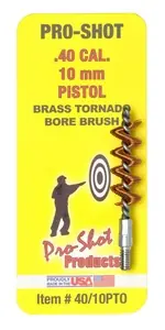Pro-Shot 40/10PTO Tornado Bore Brush .40 Cal,10mm Pistol Bronze