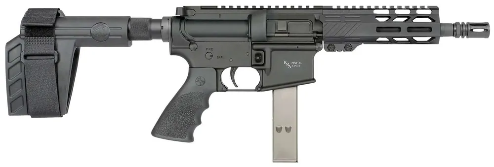 Rock River Arms 9MM2132 LAR-9 A4 Pistol 9mm Luger 7" Black Hogue Rubber Arm Brace