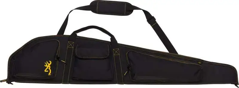 Browning 1419559902 Black & Gold Shotgun Case Black w/Gold Trim 600D Polyester Ripstop 54" Shotgun