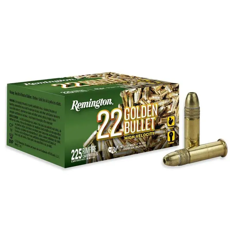Remington Ammunition 21229 Golden Bullet 22 LR 36 gr Plated Hollow Point 225 Round Box
