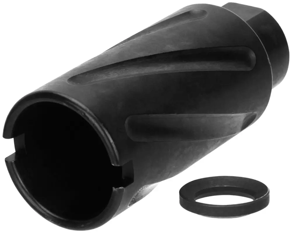 TacFire MZ10079MMN Spiral Fluted 9mm Luger Muzzle Brake 1/2"-36 tpi Black Oxide Steel