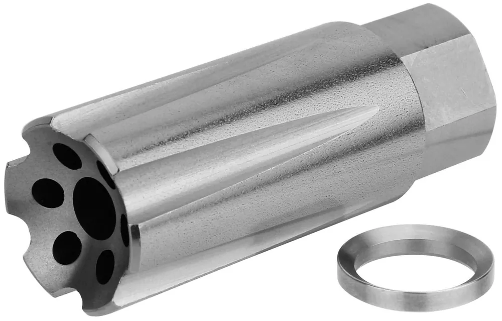TacFire MZ10209MMSS Linear 9mm Luger Compensator 1/2"-36 tpi Stainless Steel