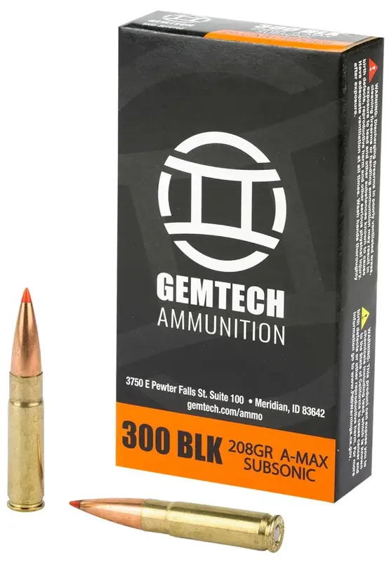 Gemtech 3010163 Subsonic 300 Blackout 208 gr Polymer Tip Subsonic 20 Bx/