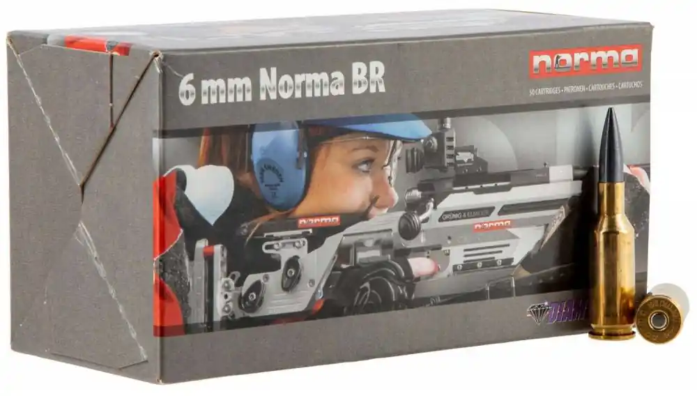 Norma Ammunition (RUAG) 10160162 Match Diamond Line Berger 6mm Norma Bench Rest 105 gr Coated Hollow Point 50 Round Box