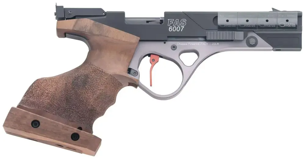 Chiappa Firearms 401138 FAS 6007 22 LR 5.63" 5+1 Black Anodized Aluminum Right Handed Adjustable Match Walnut Grip