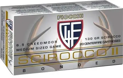 Fiocchi 65MSCA Extrema 6.5 Creedmoor 130 gr Swift Scirocco II Boat Tail Spitzer 20 Round Box
