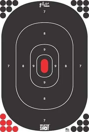 Pro-Shot SILHIN5PK SplatterShot Self-Adhesive Paper 12" x 17" Silhouette White Target Paper w/Black Target 5 Per Pack