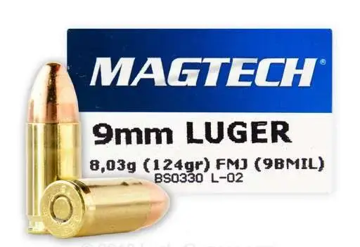 Magtech 9NATO Range/Training 9mm Luger 124 gr Full Metal Jacket (FMJ) 50 Round Box
