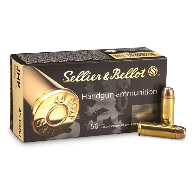 Sellier & Bellot SB45F Handgun 45 Colt (LC) 230 gr Jacketed Hollow Point (JHP) 50 Round Box