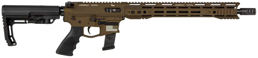 Juggernaut JTR9MM16BBCA JT-15 *CA Compliant 9mm Luger 16" 10+1 Burnt Bronze Cerakote 6 Position MFT Minimalist Stock