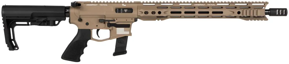 Juggernaut JTR9MM16FDEC JT-15 *CA Compliant 9mm Luger 16" 10+1 Flat Dark Earth Cerakote Black 6 Position MFT Minimalist Stock 15" MLOK