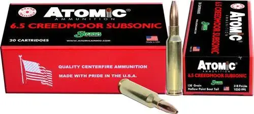 Atomic 00476 Rifle Subsonic 6.5 Creedmoor 130 gr Sierra HPBT 20 Round Box