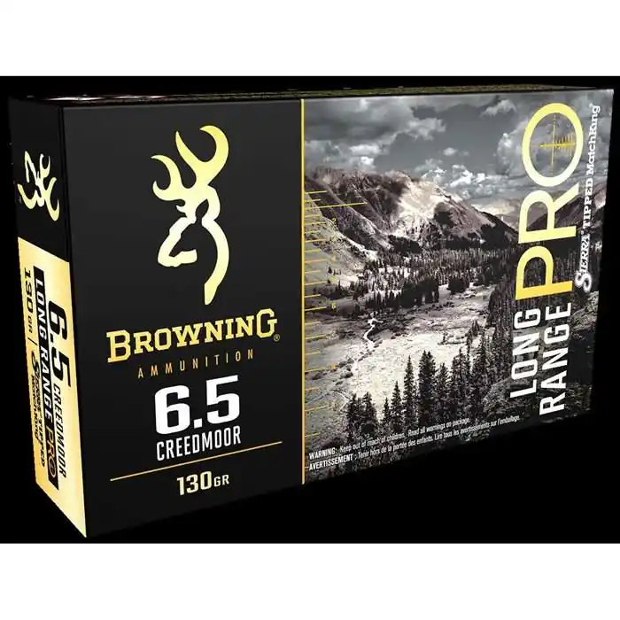 Browning Ammo B192500651 Long Range Pro 6.5 Creedmoor 130 gr Sierra MatchKing BTPT 20 Round Box