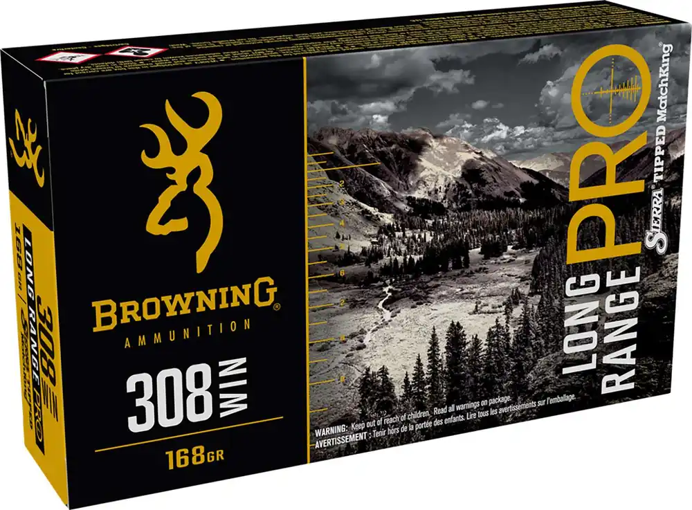 Browning Ammo B192503081 Long Range Pro 308 Win 168 gr Sierra MatchKing BTPT 20 Round Box