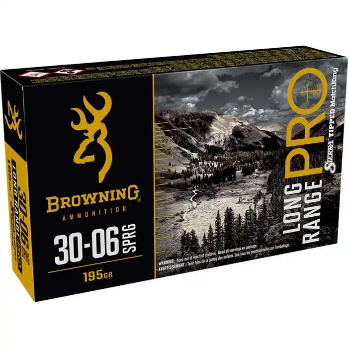 Browning Ammo B192530061 Long Range Pro 30-06 Springfield 195 gr Sierra MatchKing BTPT 20 Round Box