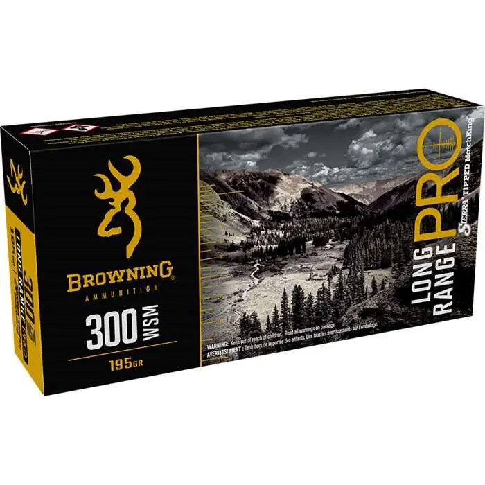 Browning Ammo B192530001 Long Range Pro 300 WSM 195 gr Sierra MatchKing BTPT 20 Round Box