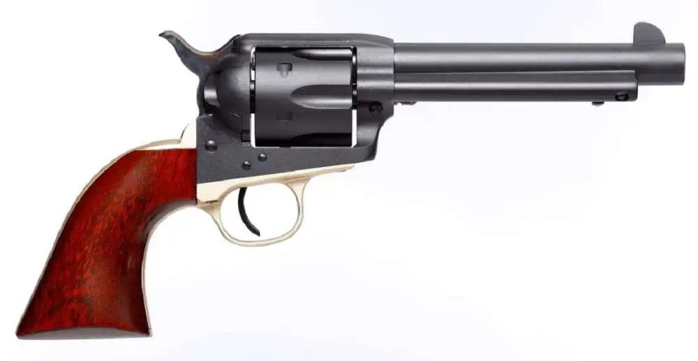 Taylors and Company 0398 Old Randall Revolver Single 45 Colt (LC) 5.50" 6 Round Walnut Grip Black