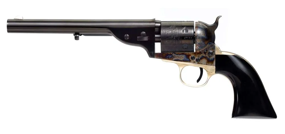 Taylors and Company 0914G09 Cavalier Open-Top Revolver Single 38 Special 7.50" 6 Round Black Polymer Grip Blued/Case Hardened Frame