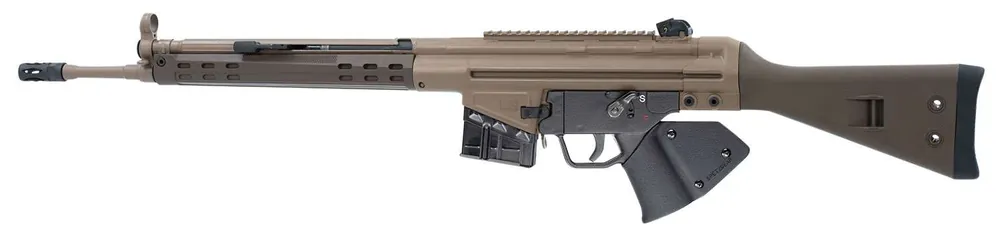 PTR 407 GIR *CA Compliant 308 Win 7.62x51mm NATO 18" 10+1 Flat Dark Earth Cerakote Black California Paddle Grip with Scope Mount