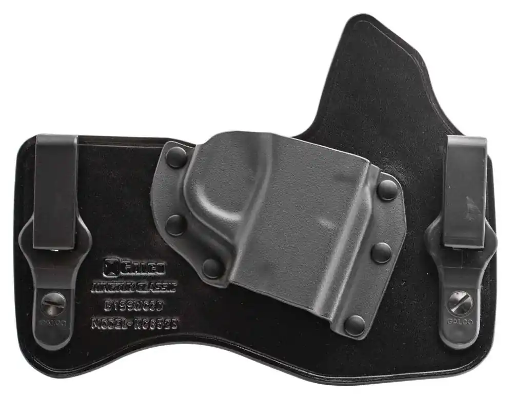 Galco KC652B KingTuk Classic Black Kydex Holster w/Leather Backing IWB S&W M&P Shield 9,40; 2.0 9,40 Right Hand