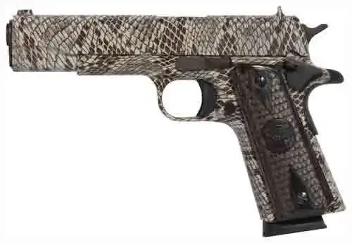 Iver Johnson Arms 1911A1COPPERHEAD 1911 A1 Government 70 Series 45 ACP 5" 8+1 Copperhead Snakeskin Black Diamondwood w/Snakeskin Texture Grip