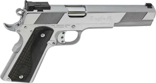 Iver Johnson Arms EAGLEXLC10 1911 Eagle XLC Ported10mm 6" 8+1 High Polished Bright Chrome Ported Long Slide, Diamondwood Walnut w/Logo Grip