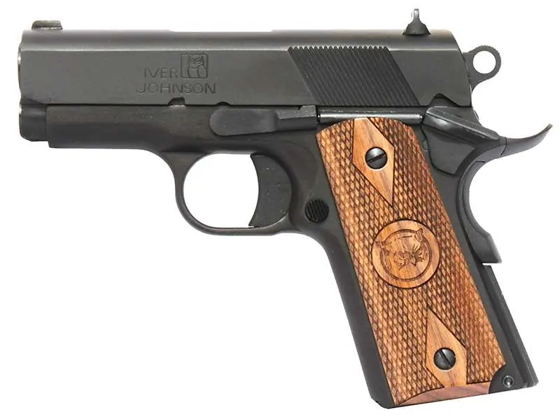 Iver Johnson Arms THRASHER9 1911 Thrasher Officer 70 Series 9mm Luger 3.13" 8+1 Blued Walnut Grip Fixed Sights