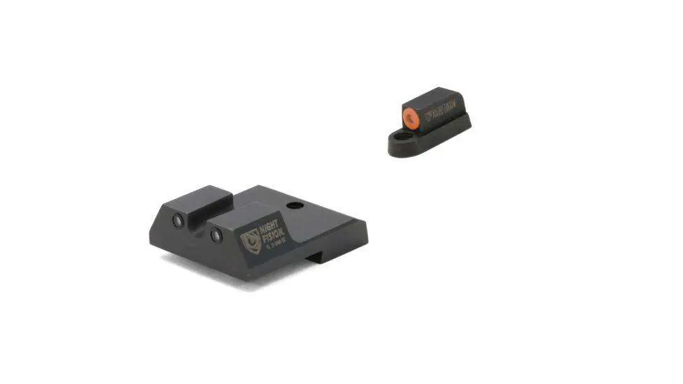 Night Fision CZU076007OGZG Night Sight Set Square Front/U-Notch Rear CZ P-07, P-09, P-10 Green w/Orange Outline Front Green w/Black Outline Rear Black