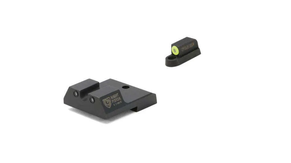 Night Fision Night Sight Set Square Front/U-Notch Rear CZ P-07/P-09/P-10 Green Tritium w/Yellow Outline Front Green w/Black Outline Rear Black