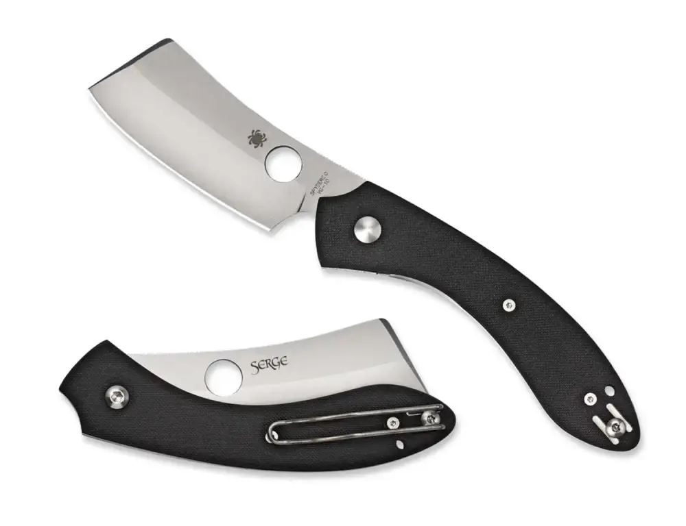 Spyderco C177GP ROC 3.07" Cleaver Plain G10 Black Handle Folding