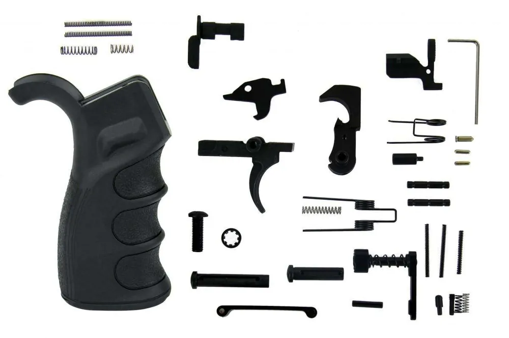 TacFire LPK02B308 AR-10 Lower Parts Kit 308 Win Black PGAR-B Pistol Grip Grip