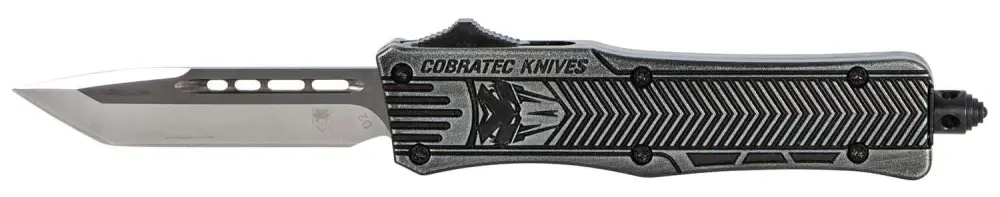 Cobra Tec Knives SSWCTK1STNS CTK-1 Small 2.75" Tanto Plain D2 Steel Stonewashed Aluminum Handle OTF