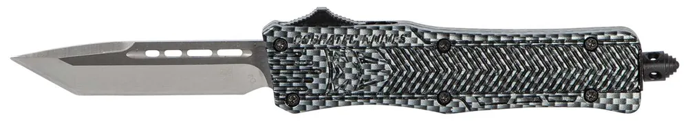 Cobra Tec Knives SCFCTK1STNS CTK-1 Small 2.75" Tanto Plain D2 Steel Carbon Fiber Aluminum Handle OTF