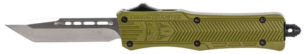 Cobra Tec Knives SODCTK1STNS CTK-1 Small 2.75" Tanto Plain D2 Steel OD Green Aluminum Handle OTF