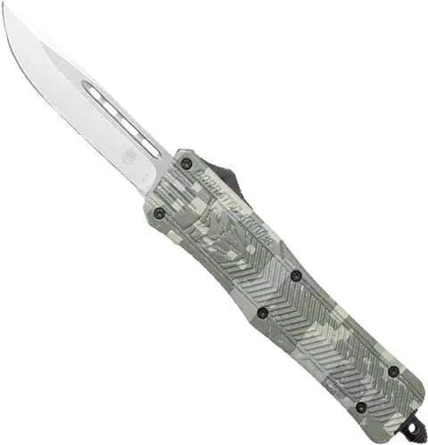 Cobra Tec Knives MADCCTK1MDNS CTK-1 Medium 3" Drop Point Plain D2 Steel Army DigiCamo Aluminum Handle OTF
