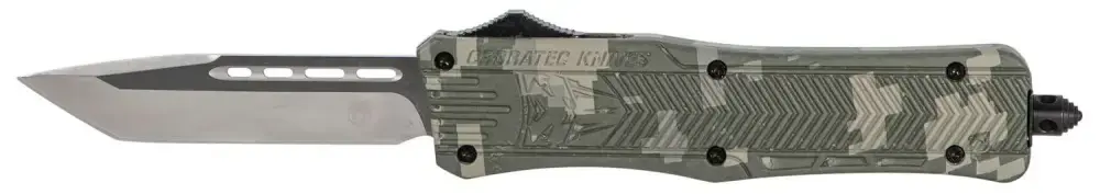 Cobra Tec Knives MADCCTK1MTNS CTK-1 Medium 3" Tanto Black Plain D2 Steel Army DigiCamo Aluminum Handle OTF