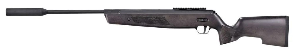 Sig Sauer Airguns AIRASP20 ASP20 Break Open with Suppressor Gas Piston 177 Pellet 1rd Black Black Beech Wood Stock