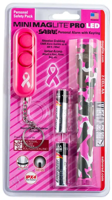 Maglite SP2PUF6 Mini Pro & Sabre Personal Alarm Maglite Mini Pro & Sabre Personal Alarm Pink Camo