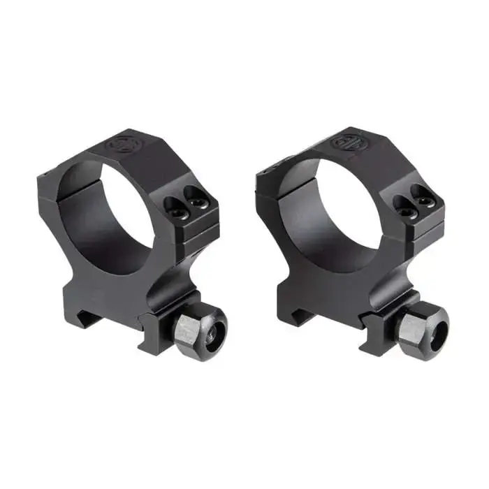 ALPHA1 SCOPE RINGS, 30MM, HIGH PROFILE 1.12IN. , ALUM, SIG HUNTING, COMPLETE SET, MATTE BLK