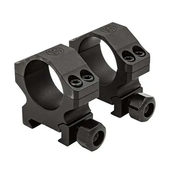 ALPHA1 SCOPE RINGS, 34MM, HIGH PROFILE 1.12IN. , ALUM, SIG HUNTING, COMPLETE SET, MATTE BLK