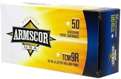 Armscor 50328 Pistol Value Pack 22 TCM 9R 39 gr Jacketed Hollow Point (JHP) 100 Round Box