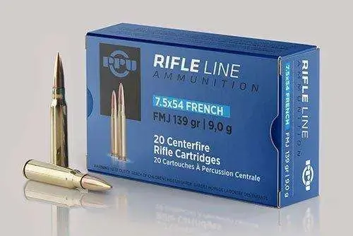 PPU PP7F Metric Rifle 7.5x54 French 139 gr Full Metal Jacket (FMJ) 20 Round Box